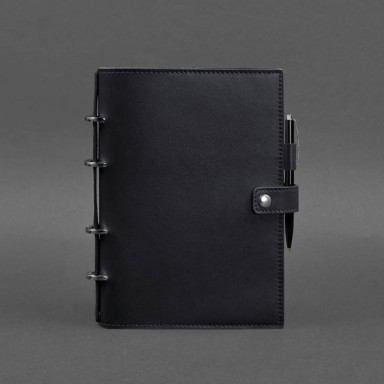 Leather notebook with a dated block (Softbook) 9.1 dark blue