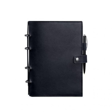 Leather notebook with a dated block (Softbook) 9.1 dark blue