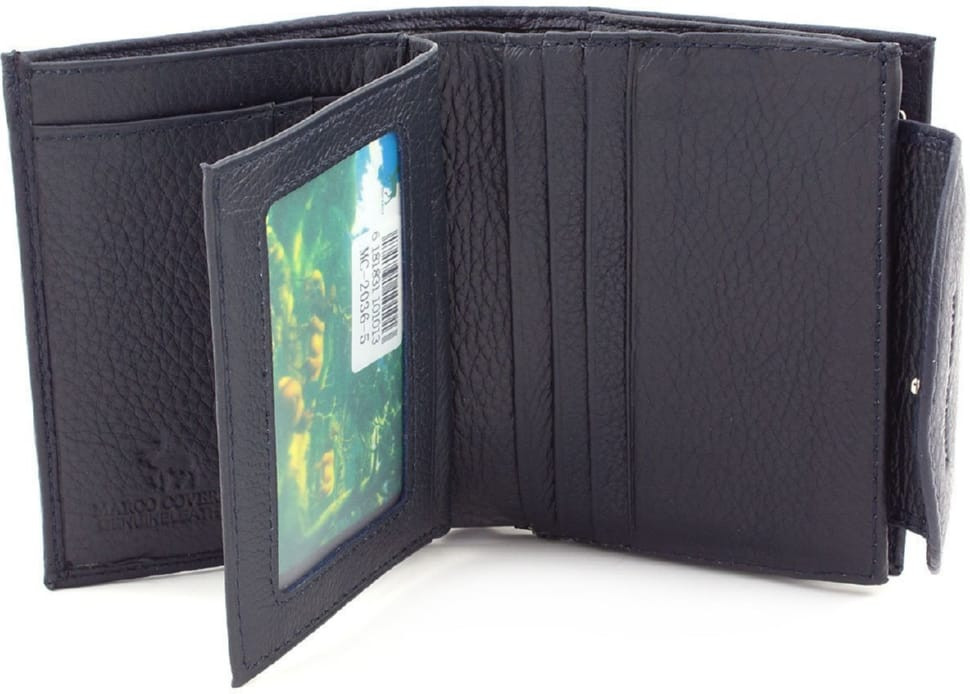 Women's dark blue leather wallet Marco Coverna MC-2036-5 blue