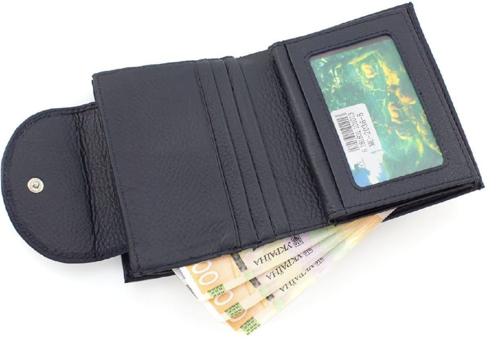 Women's dark blue leather wallet Marco Coverna MC-2036-5 blue