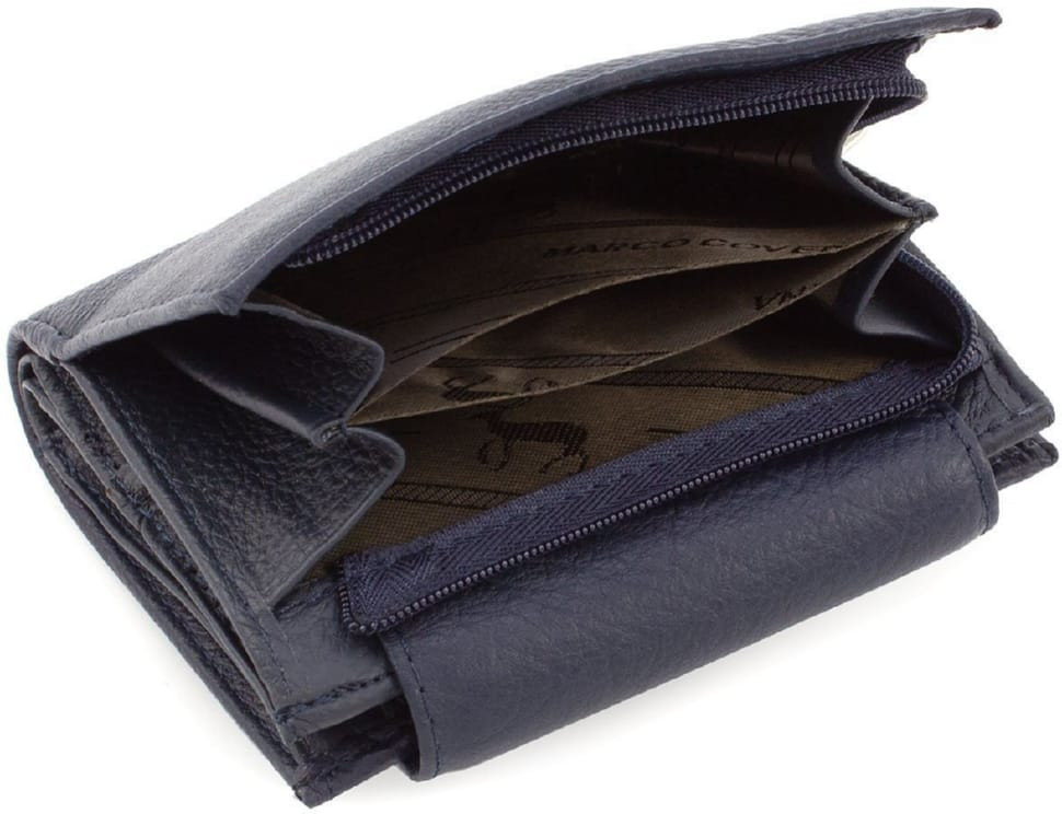 Women's dark blue leather wallet Marco Coverna MC-2036-5 blue