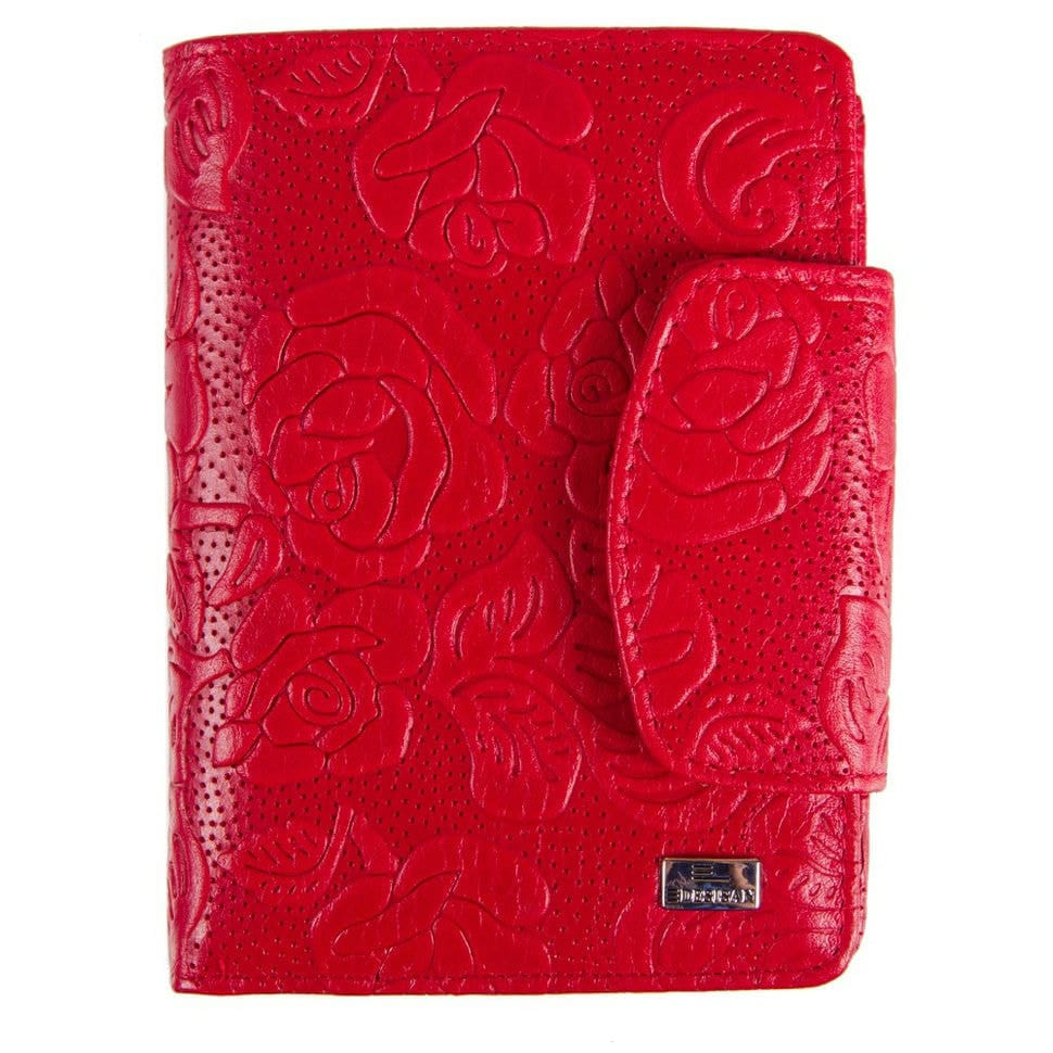 Гаманець жіночий шкіряний Desisan 086-424 червоні квіти