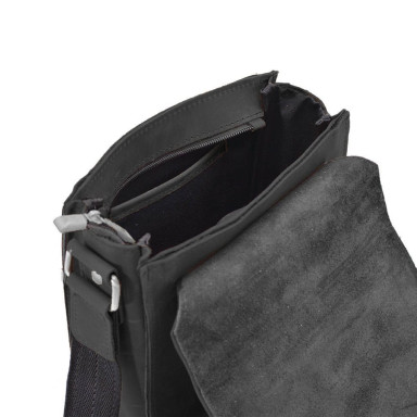 Men's leather shoulder bag RA-30271-3md TARWA black