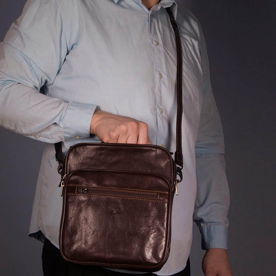 Сумка шкіряна Italico 7058 коричневий