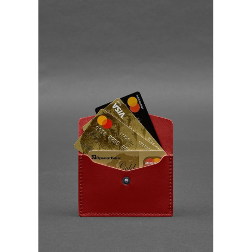 Шкіряний кард-кейс 9.0 червоний краст
