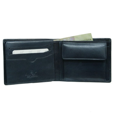 Leather wallet Viasorte 533 navy blue