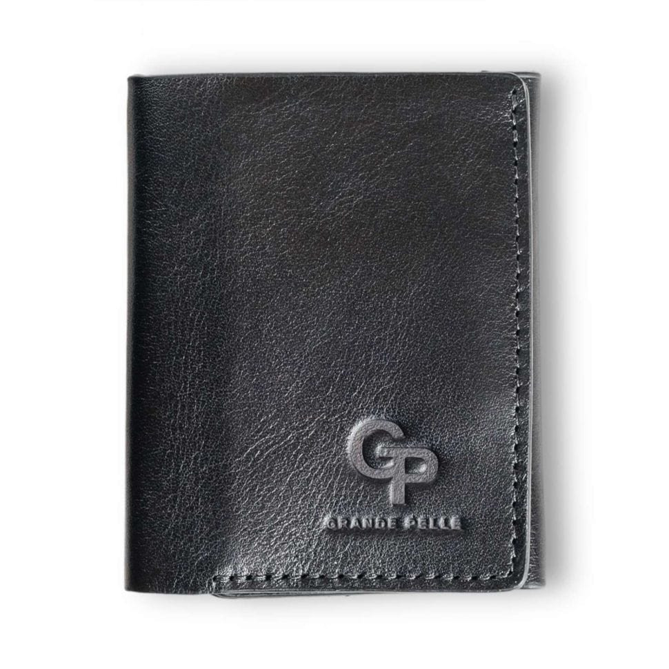 Womens small leather wallet Grande Pelle 503610 black