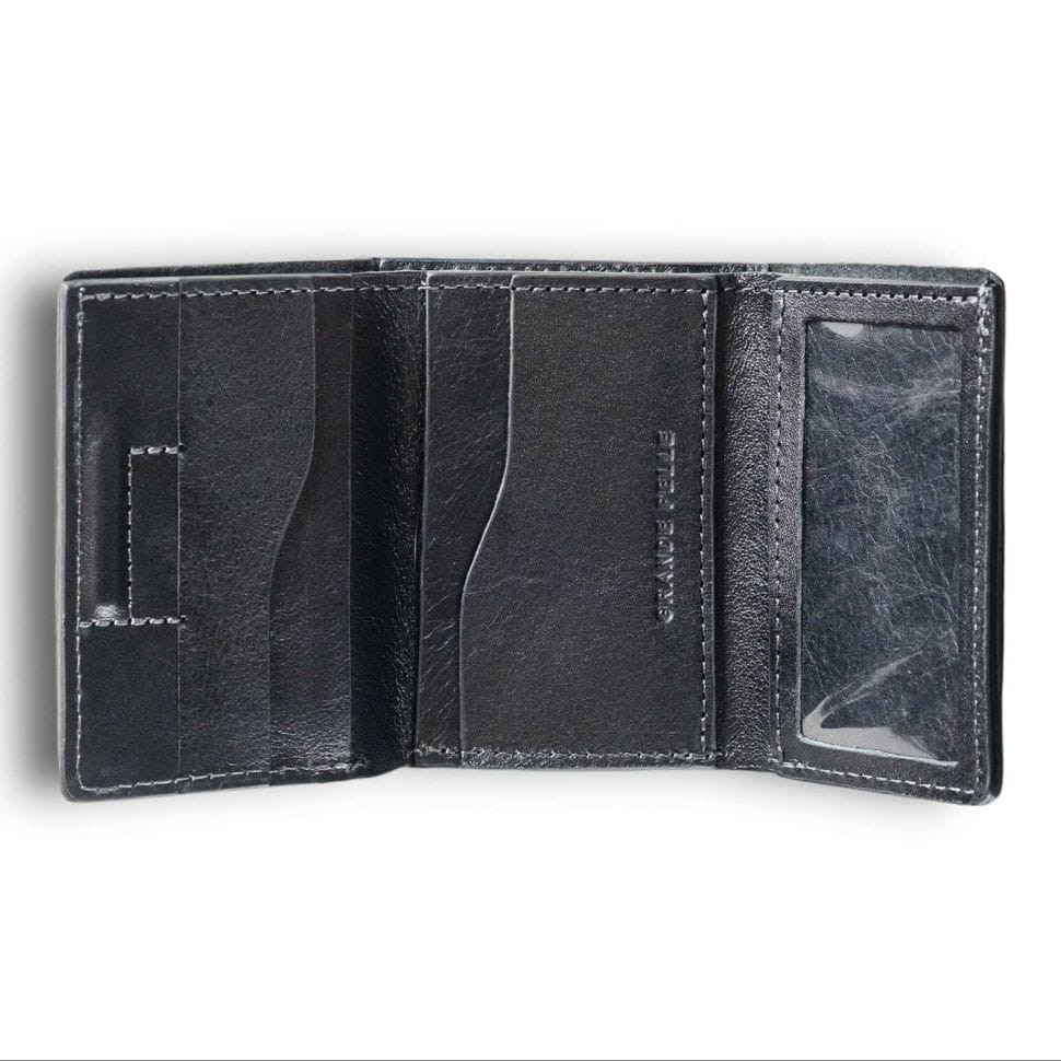 Womens small leather wallet Grande Pelle 503610 black