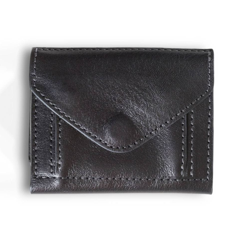 Womens small leather wallet Grande Pelle 503610 black