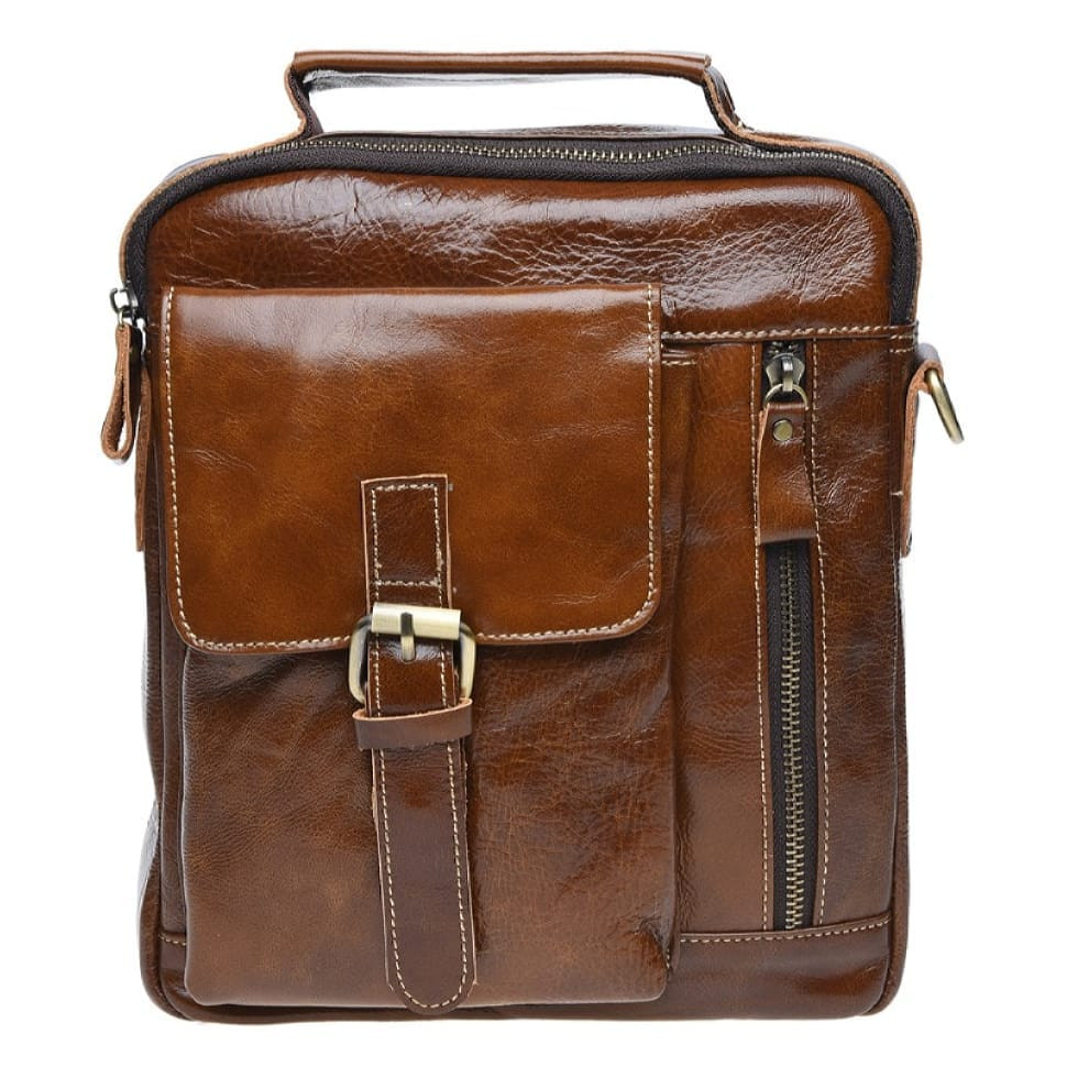 Чоловіча шкіряна сумка через плече Borsa Leather K15027-brown