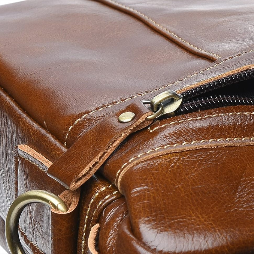 Чоловіча шкіряна сумка через плече Borsa Leather K15027-brown