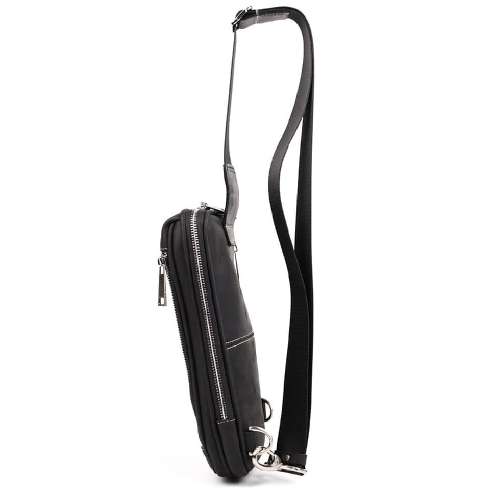 Mens business sling bag, business style TARWA RA-1536-4lx black crazy horse