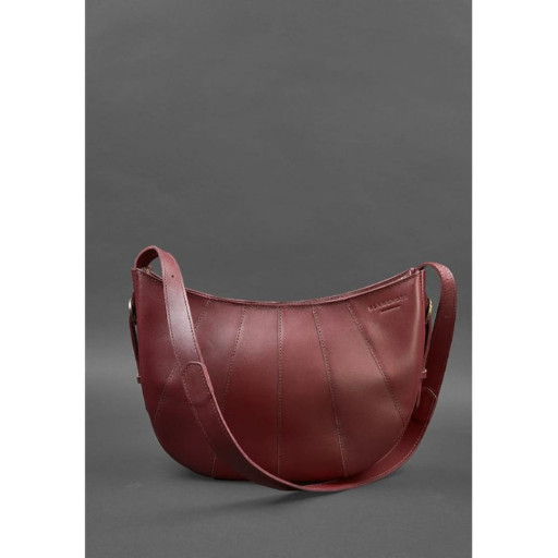 Шкіряна сумка Круасан Krast бордова