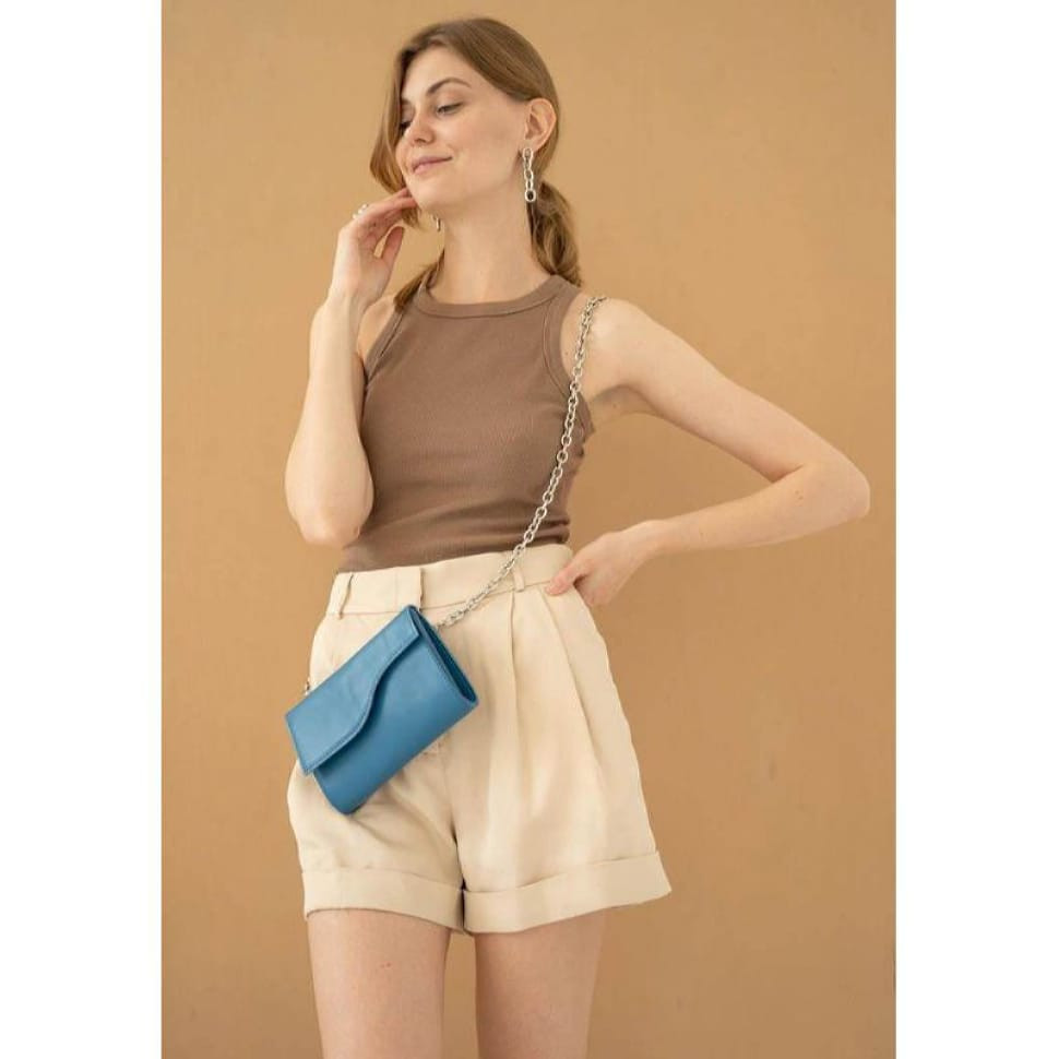 Жіноча шкіряна сумка Luna яскраво-синя