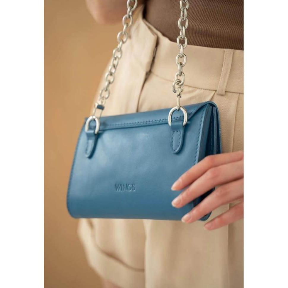 Жіноча шкіряна сумка Luna яскраво-синя