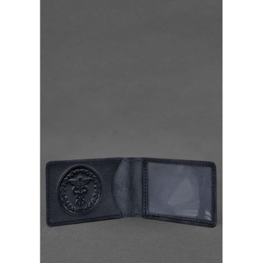 Leather cover for the ID of the State Tax Service dark blue