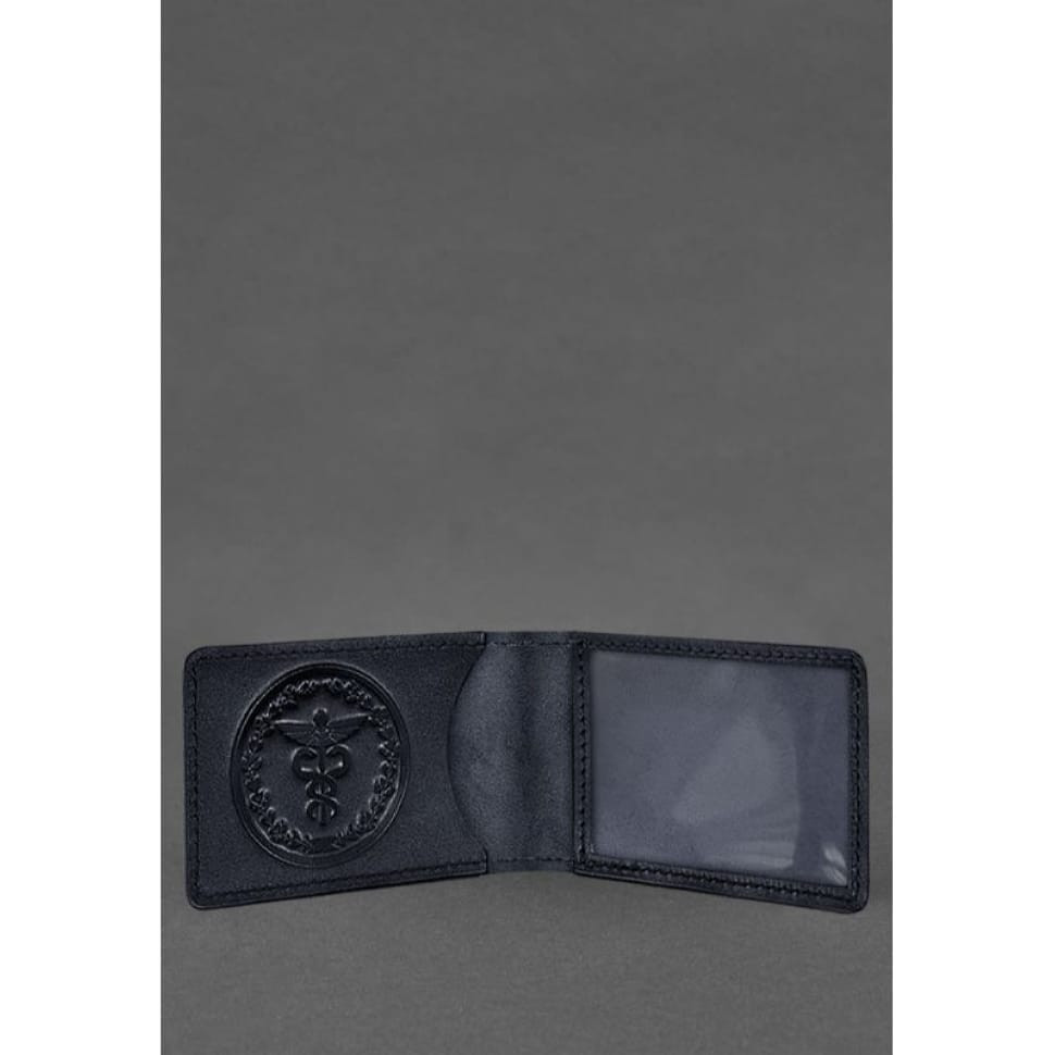 Шкіряна обкладинка на посвідчення Державної податкової служби темно-синя