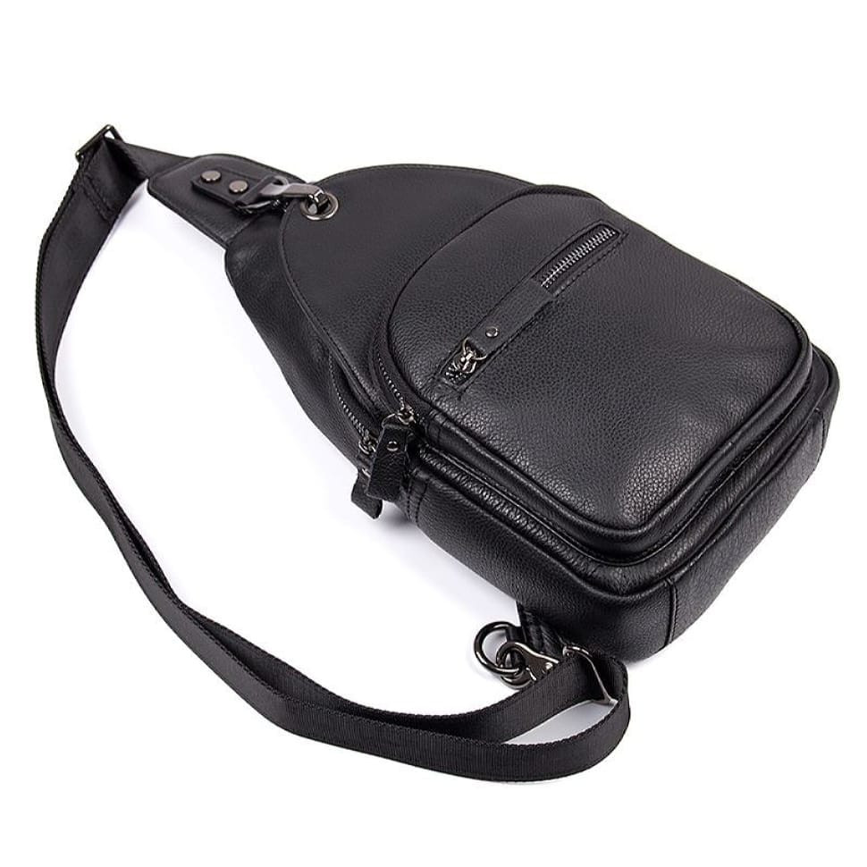 Компактний чоловічий шкіряний рюкзак на одну шлею JD4008А John McDee