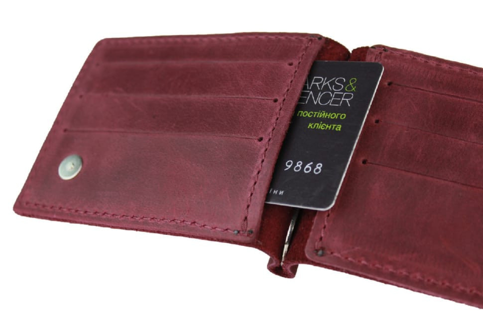 Кошелек женский кожаный зажим для купюр SULLIVAN 1052(5) марсала