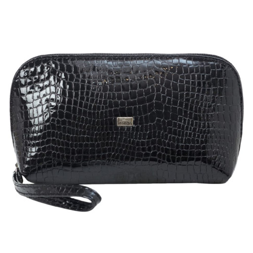 Косметичка шкіра Desisan 1-623 чорний дрібний кроко