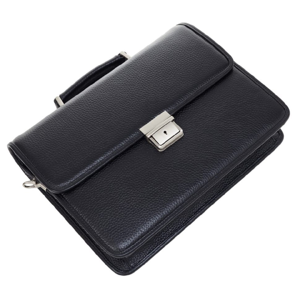 Портфель шкіра Desisan 320-0011 чорний флотар