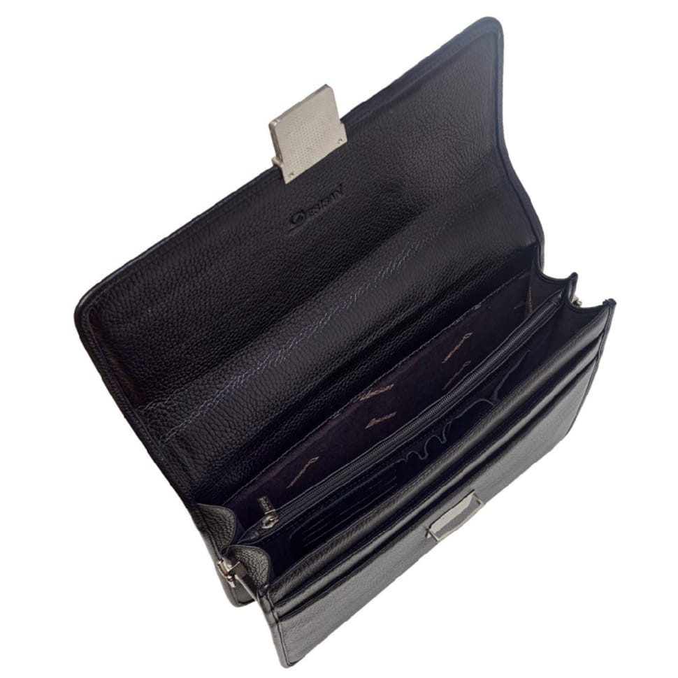 Портфель шкіра Desisan 320-0011 чорний флотар