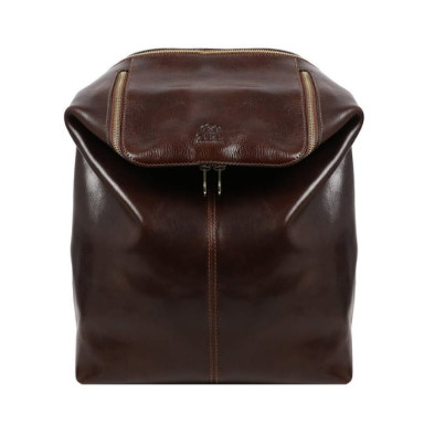 Leather Backpack - A Bend in the River - Brown color - Time Resistance 5220501