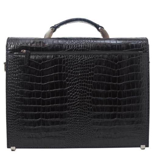 Портфель шкіра BOND 1283-356 чорний кроко