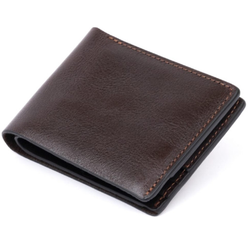 Суворий портмоне в гладкій шкірі на магнітах GRANDE PELLE 11307