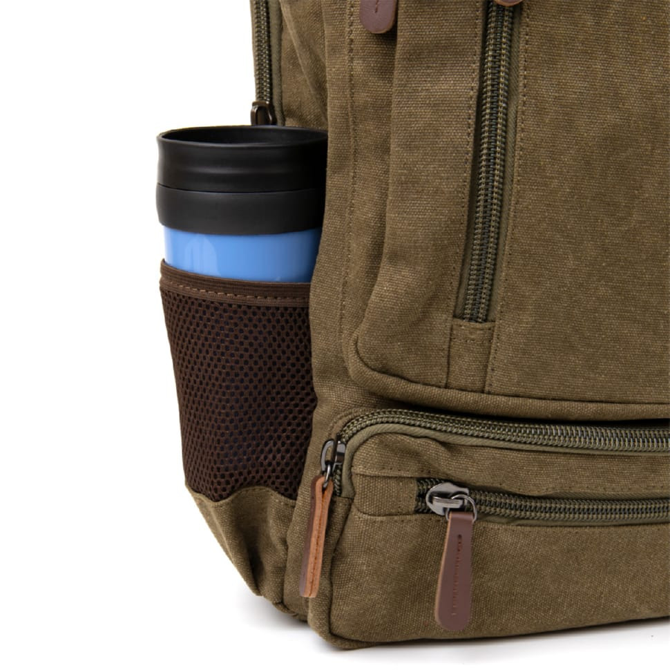 Рюкзак текстильний дорожній унісекс на два відділення Vintage 20612 Зелений