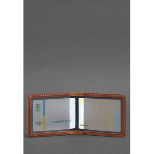 Шкіряна обкладинка для посвідчення з гербом, світло-коричневий Crazy Horse