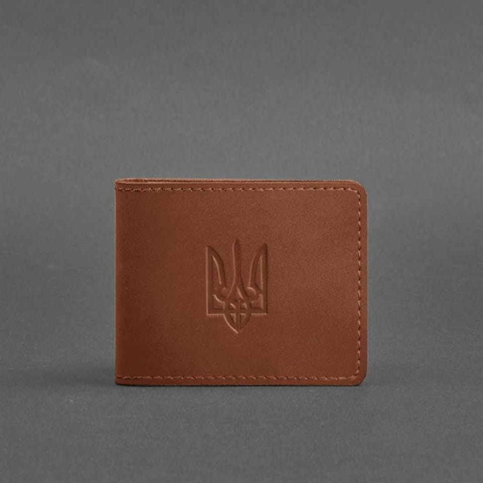 Шкіряна обкладинка для посвідчення з гербом, світло-коричневий Crazy Horse