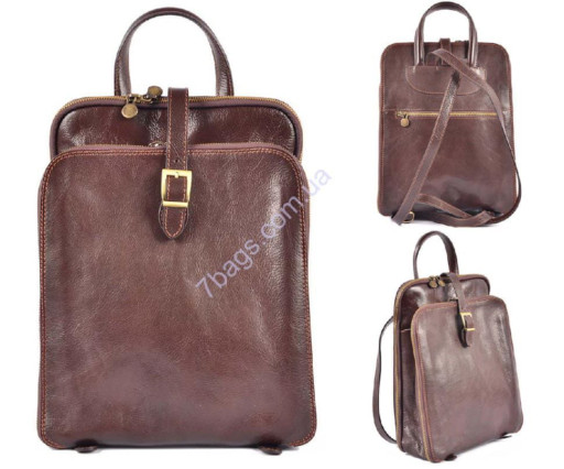 Шкіряний рюкзак, колір коричневий, Firenze HB0603