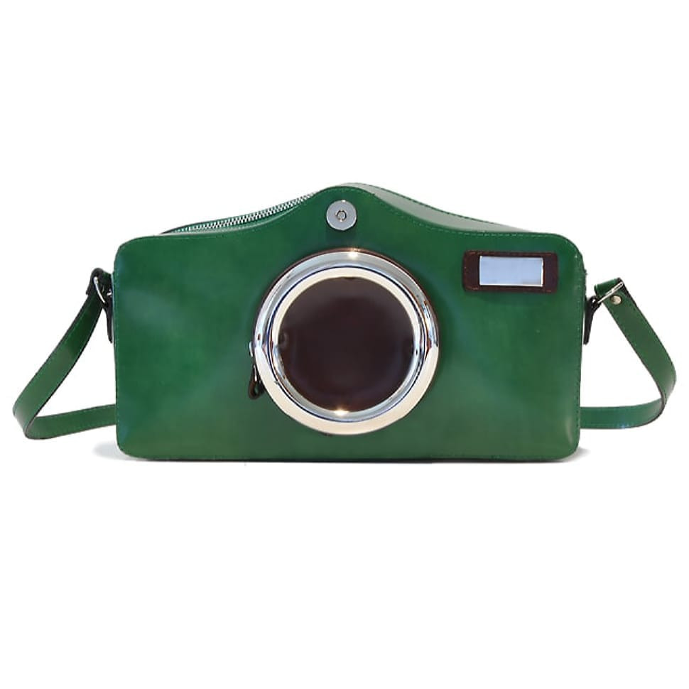 Pratesi REM444 - Photocamera Radica Shoulder Bag in cow leather Fotocamera R444 Emerald