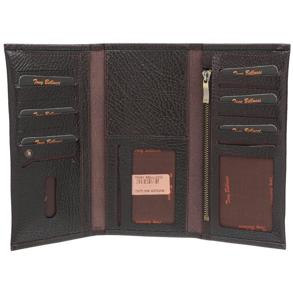 Шкіряне портмоне Tony Bellucci 578-886 коричневий флотар
