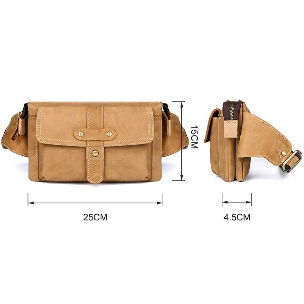 Шкіряна бананка, напоясна сумка, через плече John McDee 3025B