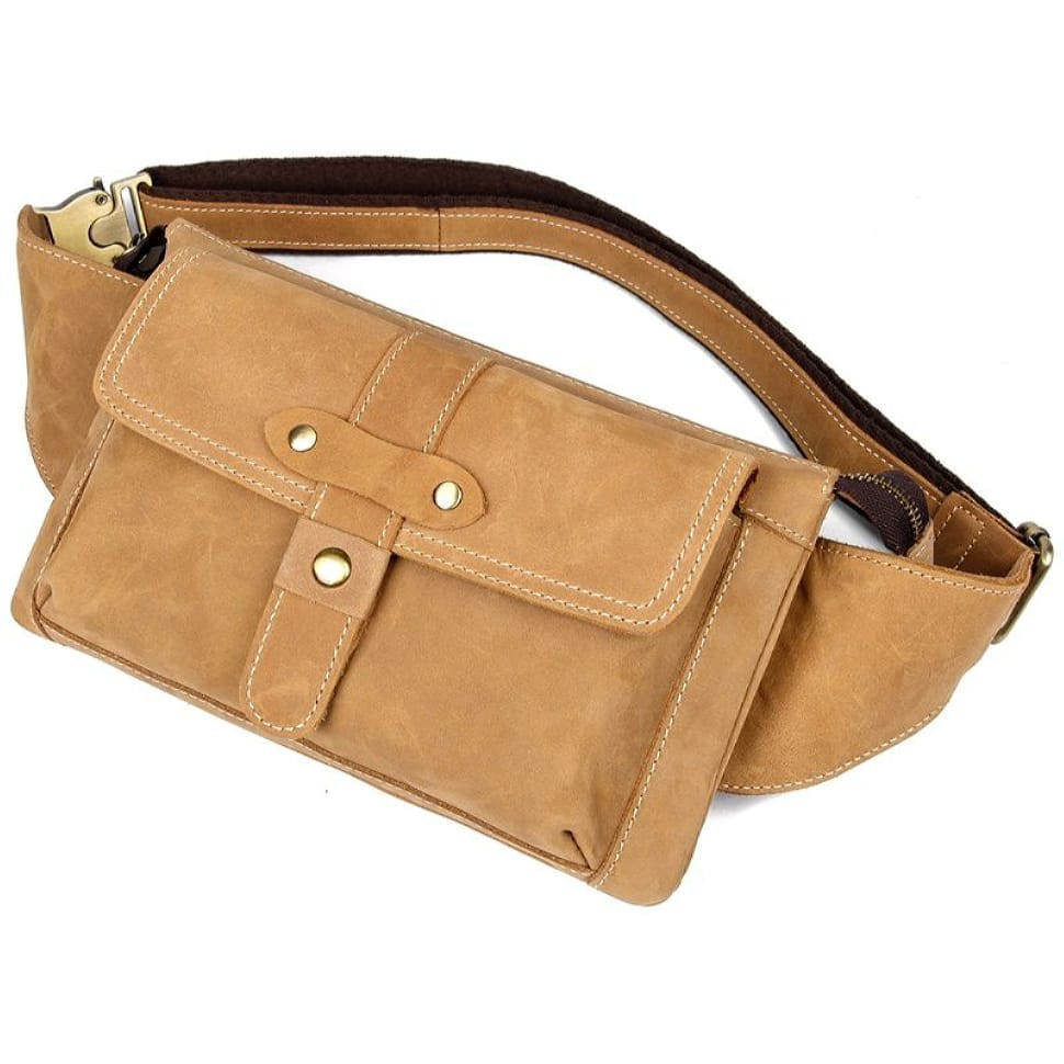 Шкіряна бананка, напоясна сумка, через плече John McDee 3025B