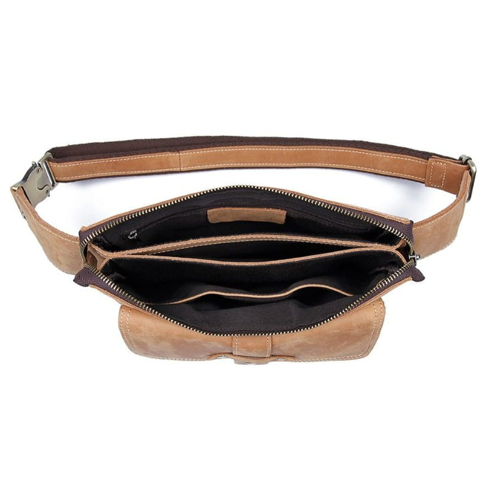 Шкіряна бананка, напоясна сумка, через плече John McDee 3025B