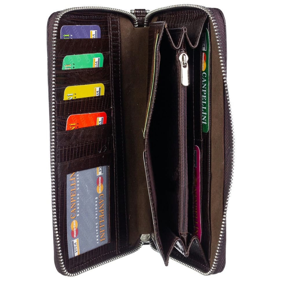 Барсетка кистьова шкіряна CANPEL 750-143 коричневий лазер