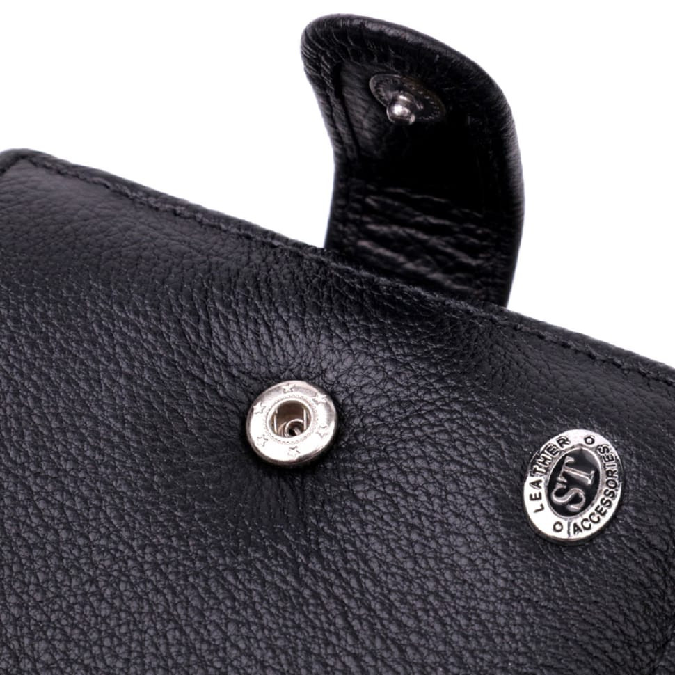 Классическое портмоне для мужчин с блоком для карт из натуральной кожи ST Leather 19473 Черное