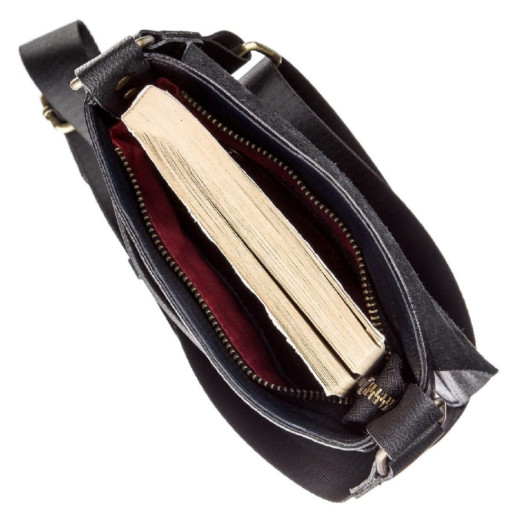 Чоловіча шкіряна сумка месенджер SHVIGEL 19113 Чорна