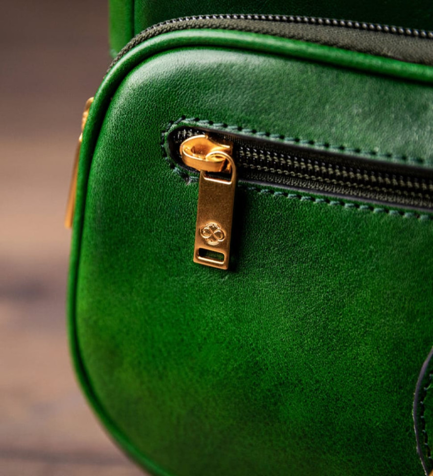 Жіноча шкіряна сумка-сідло - Women In Love - Зелений колір - Time Resistance 5244801