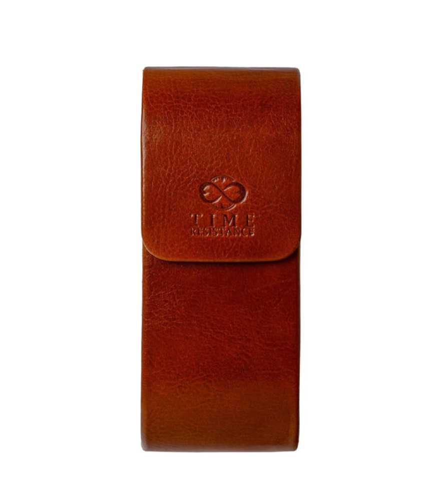 Leather Glasses Case for Women - The Sign of Four - Cognac Brown color - Time Resistance 5246701W