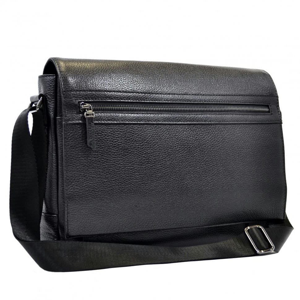 Портфель м'який шкіряний BOND 1108-281 чорний флотар