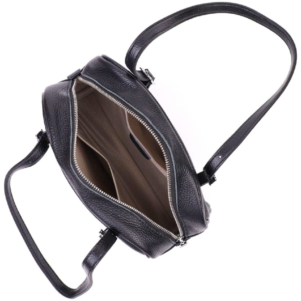 Цікава сумка-клатч зі знімними ручками з натуральної шкіри 22078 Vintage Чорна