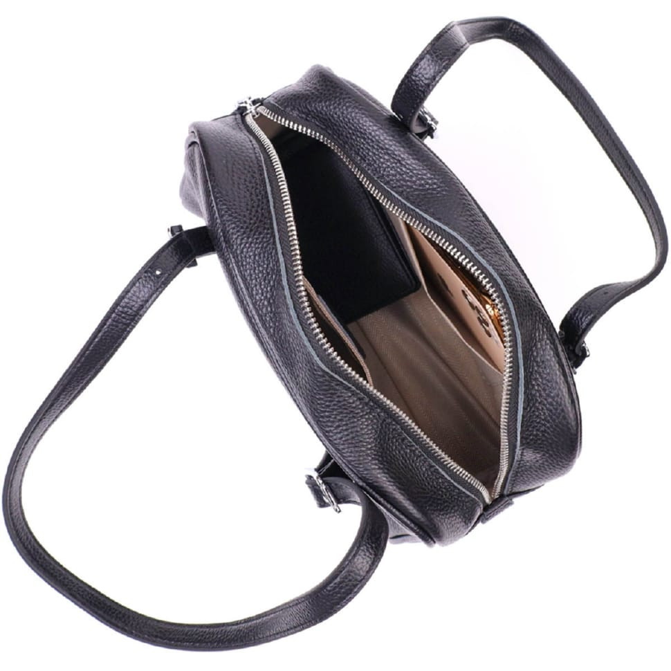 Цікава сумка-клатч зі знімними ручками з натуральної шкіри 22078 Vintage Чорна