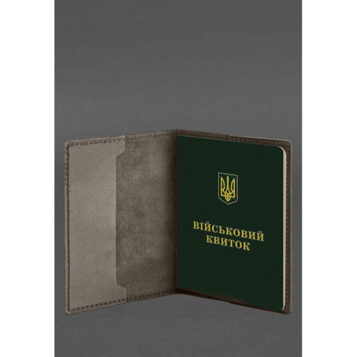 Шкіряна обкладинка для військового квитка 7.3 темно-коричневий Crazy Horse