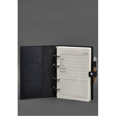 Leather notebook with a dated block (Soft book) 9.1 blue Crazy Horse
