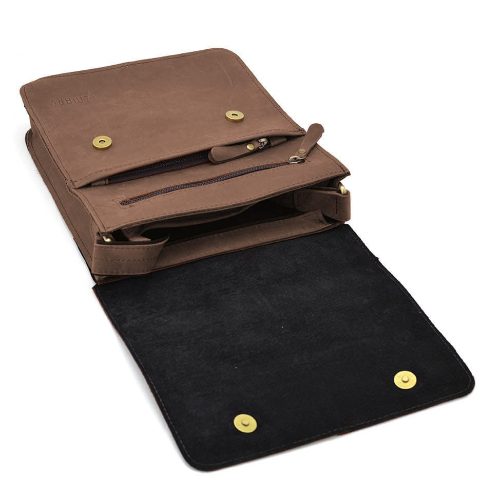 Шкіряна чоловіча сумка через плече LIMARY Lim-131RC коричнева