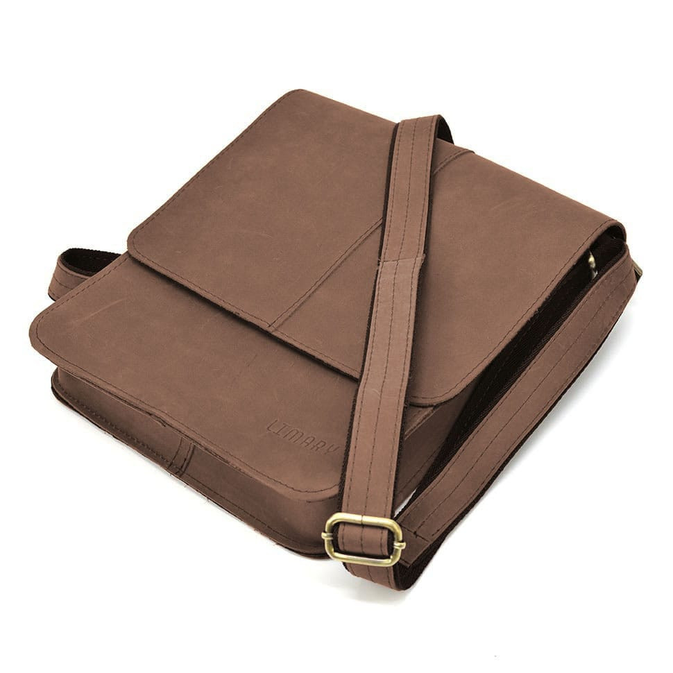 Шкіряна чоловіча сумка через плече LIMARY Lim-131RC коричнева